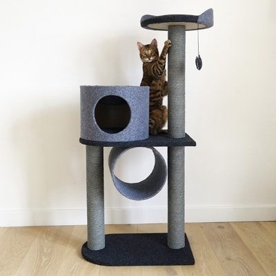 Rosewood Charcoal Felt Double Tower