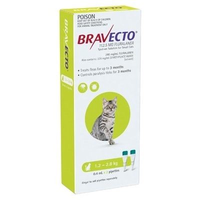 Bravecto Cat Spot On 1.2-2.8Kg 2Pk