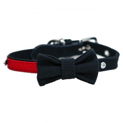 Rosewood Navy & Red Bow Collar