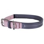 Rosewood Baby Pink/Grey Leather Collar