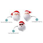 Fringe Studio Christmas Minis Santa Heads 3-Piece Plush Dog Toy Set