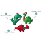 Fringe Studio Minis Christmas Dinos 3-Piece Plush Dog Toy Set