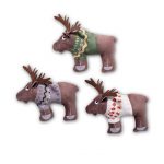 Fringe Studio Sweater Moose Plush Dog Toy 3-Pack