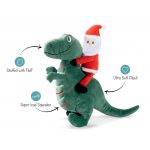 Fringe Studio Christmas Merry Rex-Mas Plush Squeaker Dog Toy