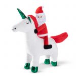 Fringe Studio Christmas Santa Unicorn Plush Squeaker Dog Toy