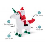 Fringe Studio Christmas Santa Unicorn Plush Squeaker Dog Toy