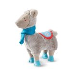 Fringe Studio Christmas Llama with a Scarf Plush Squeaker Dog Toy