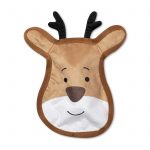 Fringe Studio Christmas Reindeer Face Durable Plush Stuffing Free Dog Toy